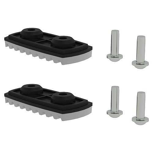 nivello®-Fußplatte für glatte Untergründe für Holmhöhe 58/73 mm
