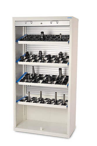 CNC-Rollladenschrank mit Kunststoff Rollladen inkl. 4 x CNC-Werkzeugaufnahmerahmen, Tiefe 500, R 36-16
