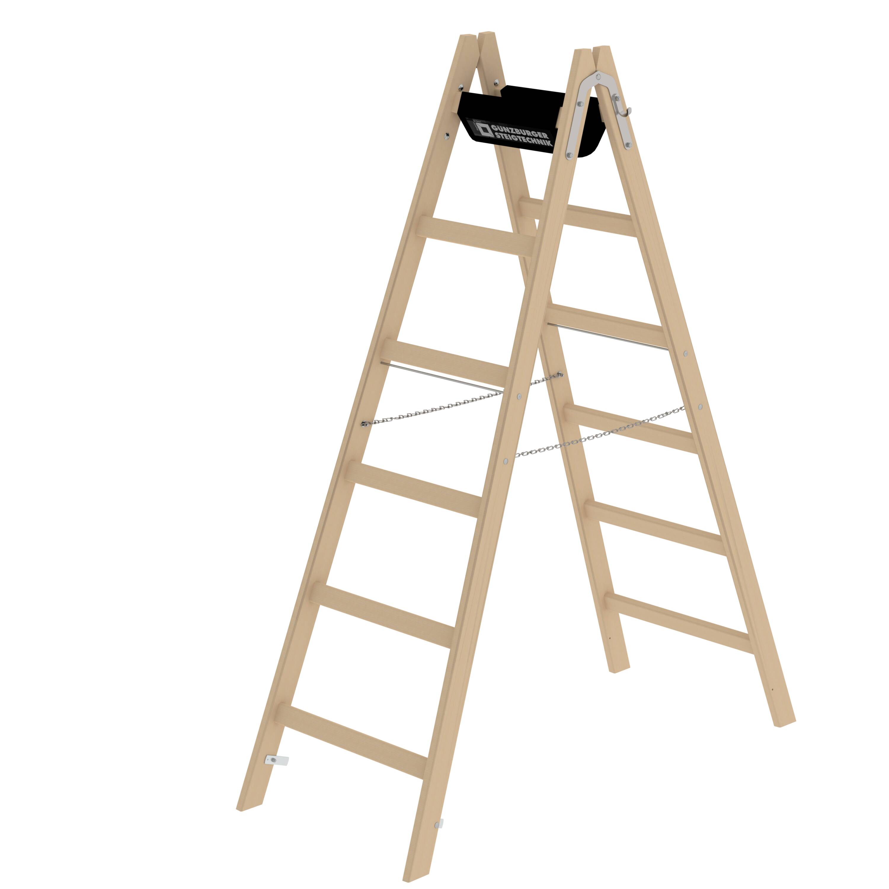 Sprossen-Stehleiter Holz 2x6 Sprossen