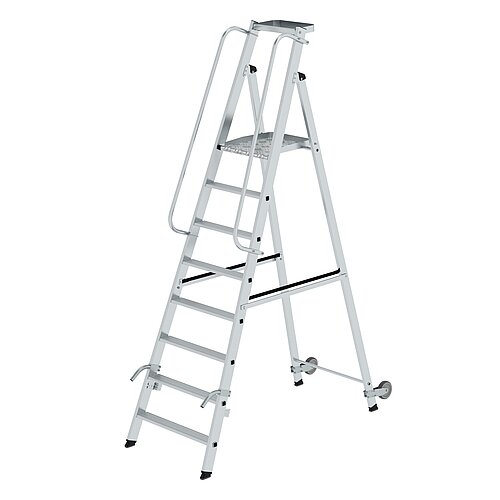 Plattformleiter mit Rollen und Griff 8 Stufen mit Ablageschale 51088 Plattformleiter mit Rollen und Griff 8 Stufen mit Ablageschale