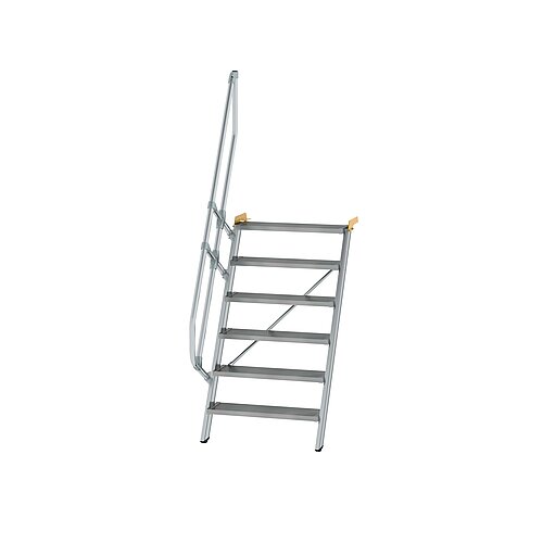 Treppe 60° Stufenbreite 800 mm 6 Stufen Aluminium geriffelt 600226 Treppe 60° Stufenbreite 800 mm 6 Stufen Aluminium geriffelt