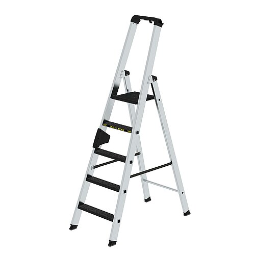 Stufen-Stehleiter 250 kg einseitig begehbar mit clip-step R13 5 Stufen