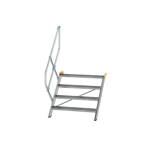 Treppe 45° Stufenbreite 1000 mm 4 Stufen Aluminium geriffelt
