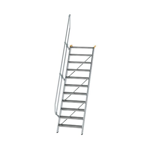Treppe 60° Stufenbreite 800 mm 11 Stufen Aluminium geriffelt