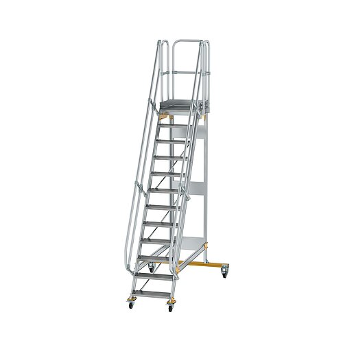 Plattformtreppe fahrbar 60° Stufenbreite 600 mm 12 Stufen 600712 Plattformtreppe fahrbar 60° Stufenbreite 600 mm 12 Stufen