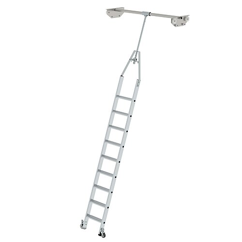 Stufen Regalleiter drehbar für Doppelregal 9 Stufen 44509 Stufen Regalleiter drehbar für Doppelregal 9 Stufen