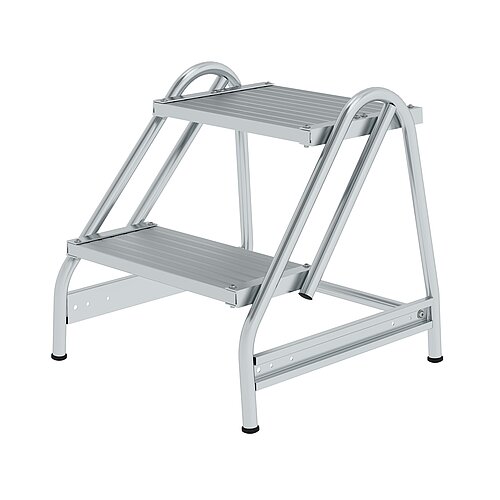 Arbeitspodest einseitig begehbar Aluminium geriffelt 2 Stufen 50050 Arbeitspodest einseitig begehbar Aluminium geriffelt 2 Stufen