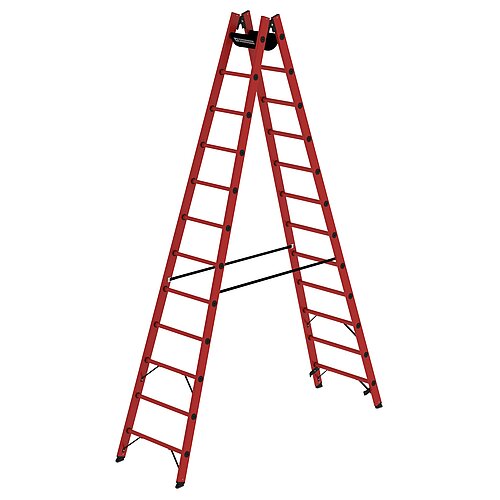 Sprossen-Stehleiter GFK 2x12 Sprossen