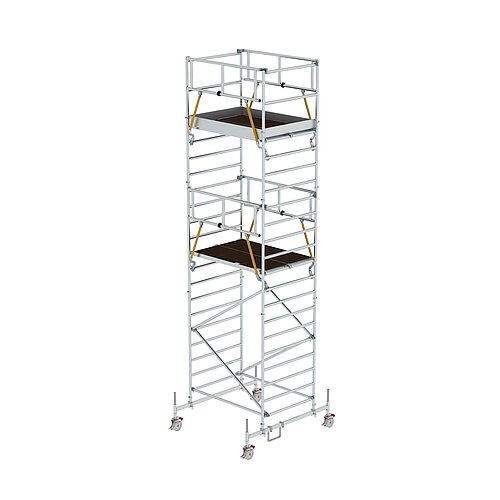 Rollgerüst SG 1,35 x 1,80 m mit Fahrbalken & Doppel-Plattform Plattformhöhe 5,78 m