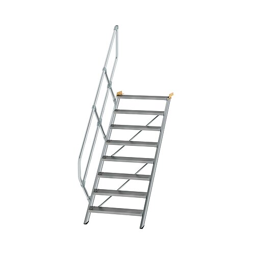 Treppe 45° Stufenbreite 800 mm 8 Stufen Aluminium geriffelt 600268 Treppe 45° Stufenbreite 800 mm 8 Stufen Aluminium geriffelt