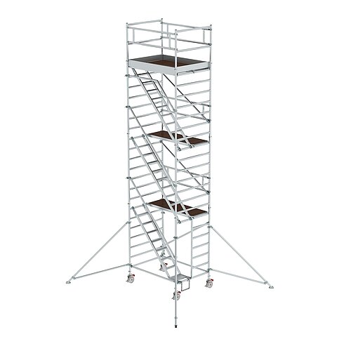 Rollgerüst 1,35 x 1,80 m mit Schrägaufstiegen & Ausleger Plattformhöhe 6,35 m 167300 Rollgerüst 1,35 x 1,80 m mit Schrägaufstiegen & Ausleger Plattformhöhe 6,35 m