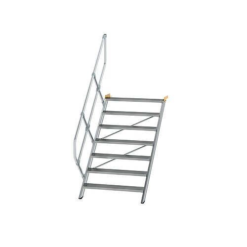 Treppe 45° Stufenbreite 1000 mm 7 Stufen Aluminium geriffelt