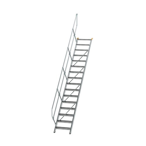 Treppe 45° Stufenbreite 600 mm 16 Stufen Aluminium geriffelt 600256 Treppe 45° Stufenbreite 600 mm 16 Stufen Aluminium geriffelt