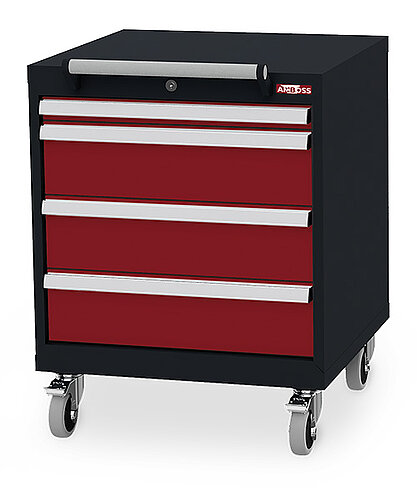 AMBOSS Mobiler Schubladenschrank, BxTxH 600x575x790 mm, 4 Schubladen ABCL6H061030M AMBOSS Mobiler Schubladenschrank, BxTxH 600x575x790 mm, 4 Schubladen