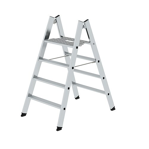 Klapptritt beidseitig begehbar Alu natur 4 Stufen