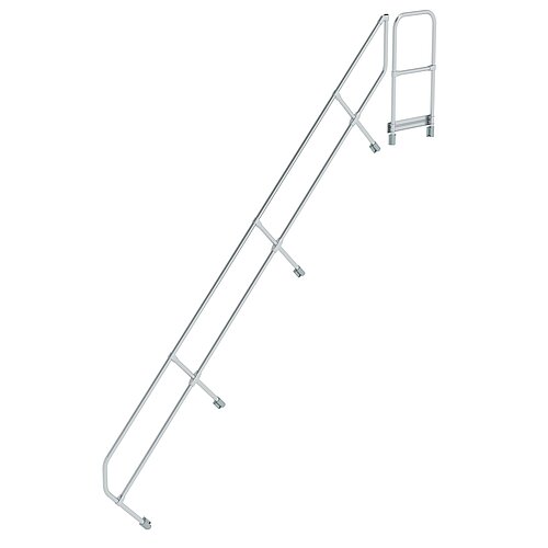 Zweiter Handlauf für Treppe mit Plattform 45° 15 Stufen