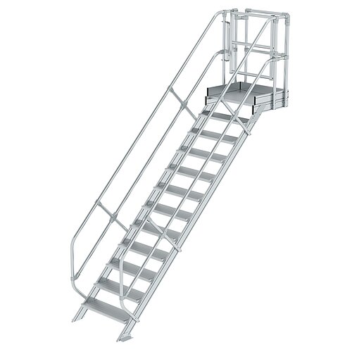 Treppen-Modul Aluminium geriffelt 12 Stufen