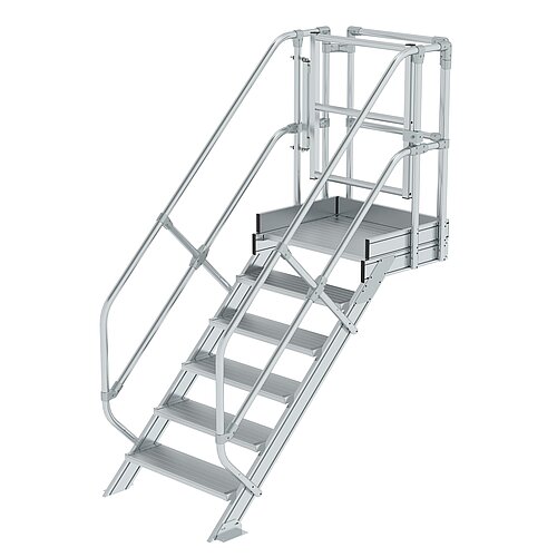 Treppen-Modul Aluminium geriffelt 6 Stufen