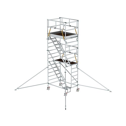 Rollgerüst SG 1,35 x 1,80 m mit Schrägaufstiegen & Ausleger Plattformhöhe 4,47 m