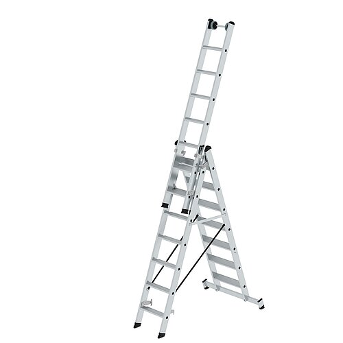 Stufen-Mehrzweckleiter 3-teilig mit nivello®-Traverse 3x7 Stufen 33321 Stufen-Mehrzweckleiter 3-teilig mit nivello®-Traverse 3x7 Stufen