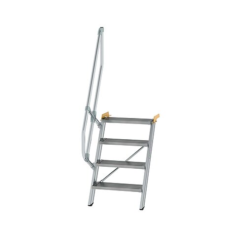 Treppe 60° Stufenbreite 600 mm 4 Stufen Aluminium geriffelt