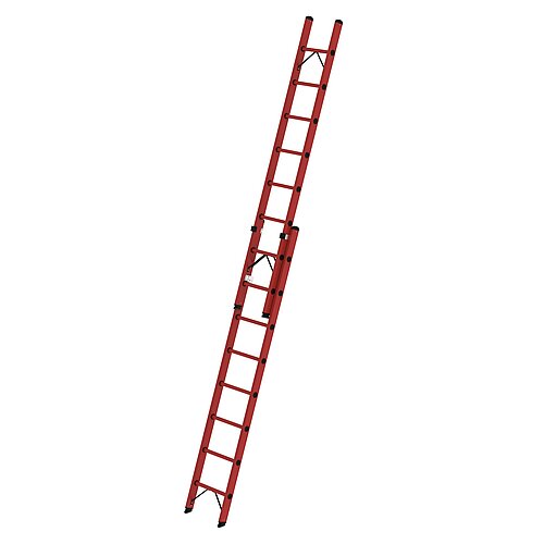 Sprossen-Schiebeleiter GFK 2-teilig ohne Traverse 2x8 Sprossen 36108 Sprossen-Schiebeleiter GFK 2-teilig ohne Traverse 2x8 Sprossen