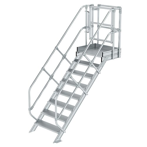 Treppen-Modul Aluminium geriffelt 8 Stufen