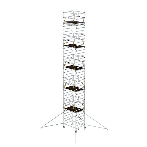 Rollgerüst SG 1,35 x 1,80 m mit Ausleger & Doppel-Plattform Plattformhöhe 11,47 m