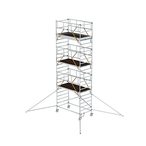 Rollgerüst SG 1,35 x 2,45 m mit Ausleger & Doppel-Plattform Plattformhöhe 6,43 m