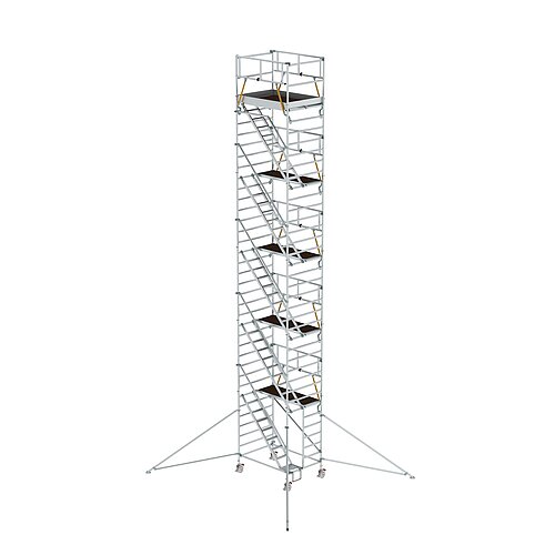 Rollgerüst SG 1,35 x 1,80 m mit Schrägaufstiegen & Ausleger Plattformhöhe 10,35 m