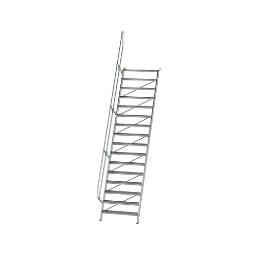 Treppe 60° Stufenbreite 1000 mm 16 Stufen Aluminium geriffelt