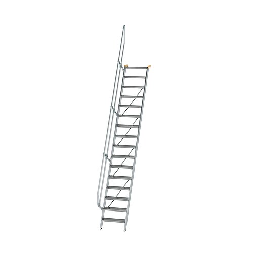 Treppe 60° Stufenbreite 600 mm 16 Stufen Aluminium geriffelt 600216 Treppe 60° Stufenbreite 600 mm 16 Stufen Aluminium geriffelt