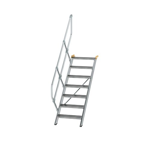 Treppe 45° Stufenbreite 600 mm 7 Stufen Aluminium geriffelt