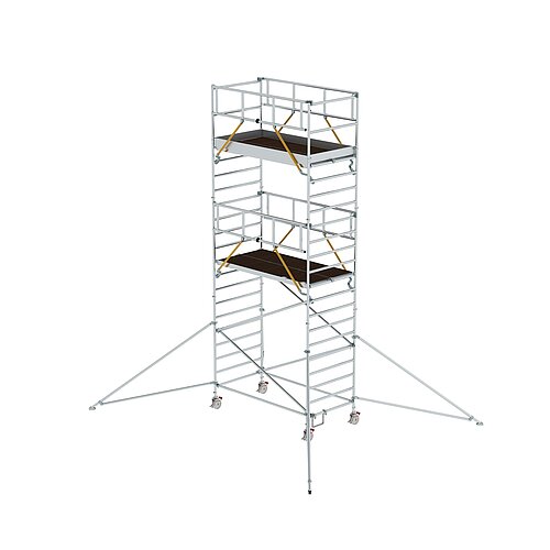 Rollgerüst SG 1,35 x 2,45 m mit Ausleger & Doppel-Plattform Plattformhöhe 5,59 m