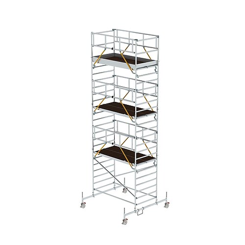 Rollgerüst SG 1,35 x 2,45 m mit Fahrbalken & Doppel-Plattform Plattformhöhe 6,62 m