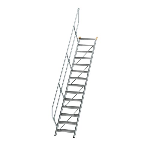 Treppe 45° Stufenbreite 600 mm 14 Stufen Aluminium geriffelt 600254 Treppe 45° Stufenbreite 600 mm 14 Stufen Aluminium geriffelt