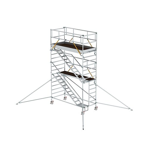 Rollgerüst SG 1,35 x 3,0 m mit Schrägaufstiegen & Ausleger Plattformhöhe 4,47 m
