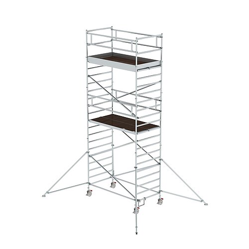 Rollgerüst 1,35 x 2,45 m mit Ausleger & Doppel-Plattform Plattformhöhe 5,35 m