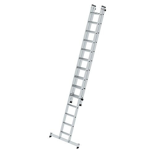Stufen-Schiebeleiter 2-teilig mit nivello®-Traverse 1x14 + 1x10 Stufen