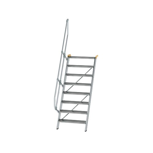 Treppe 60° Stufenbreite 800 mm 8 Stufen Aluminium geriffelt 600228 Treppe 60° Stufenbreite 800 mm 8 Stufen Aluminium geriffelt