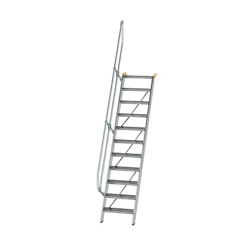 Treppe 60° Stufenbreite 600 mm 11 Stufen Aluminium geriffelt