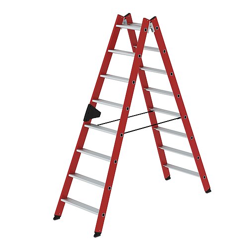 Stufen-Stehleiter beidseitig begehbar GFK / Alu 2x8 Stufen 34116 Stufen-Stehleiter beidseitig begehbar GFK / Alu 2x8 Stufen