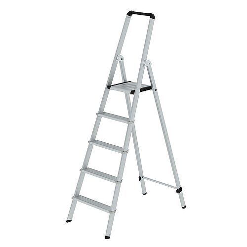 ML Stufen-Stehleiter einseitig begehbar Aluminium eloxiert 5 Stufen 11255 ML Stufen-Stehleiter einseitig begehbar Aluminium eloxiert 5 Stufen