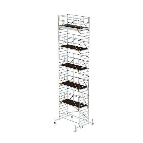 Rollgerüst SG 1,35 x 3,0 m mit Fahrbalken und Doppel-Plattform Plattformhöhe 10,54 m