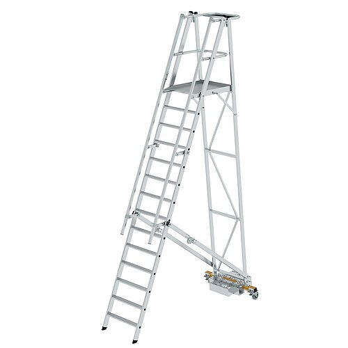 Plattformleiter klappbar mit schmalem Fahrwerk 14 Stufen 52714 Plattformleiter klappbar mit schmalem Fahrwerk 14 Stufen