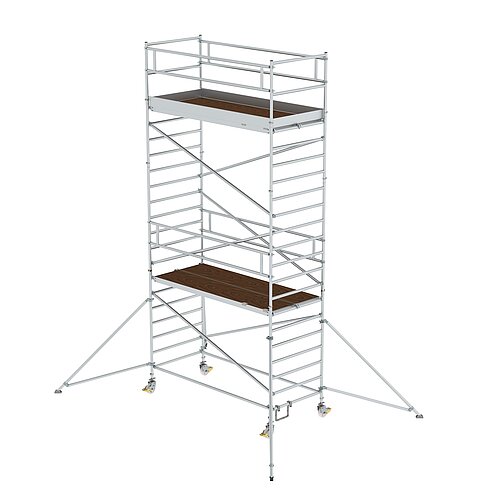 Rollgerüst 1,35 x 3,0 m mit Ausleger & Doppel-Plattform Plattformhöhe 5,35 m
