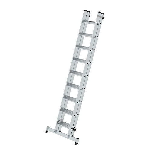 Stufen-Schiebeleiter 2-teilig mit nivello®-Traverse 2x9 Stufen 40663 Stufen-Schiebeleiter 2-teilig mit nivello®-Traverse 2x9 Stufen