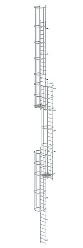 Mehrzügige Steigleiter mit Rückenschutz (Notleiter) Aluminium eloxiert 18,00m 500260 Mehrzügige Steigleiter mit Rückenschutz (Notleiter) Aluminium eloxiert 18,00m