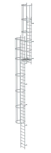 Mehrzügige Steigleiter mit Rückenschutz (Bau) Aluminium eloxiert 12,96m 500135 Mehrzügige Steigleiter mit Rückenschutz (Bau) Aluminium eloxiert 12,96m