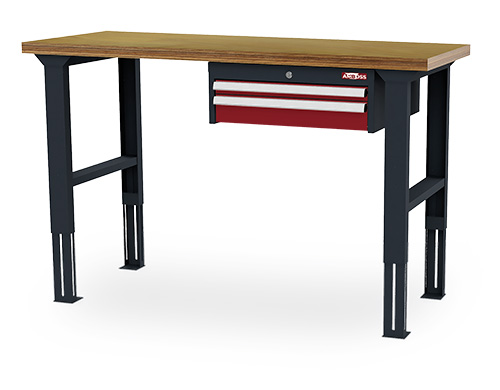 AMBOSS Arbeitstisch, BxTxH 1500x600x760-1060 mm, 2 Schubladen